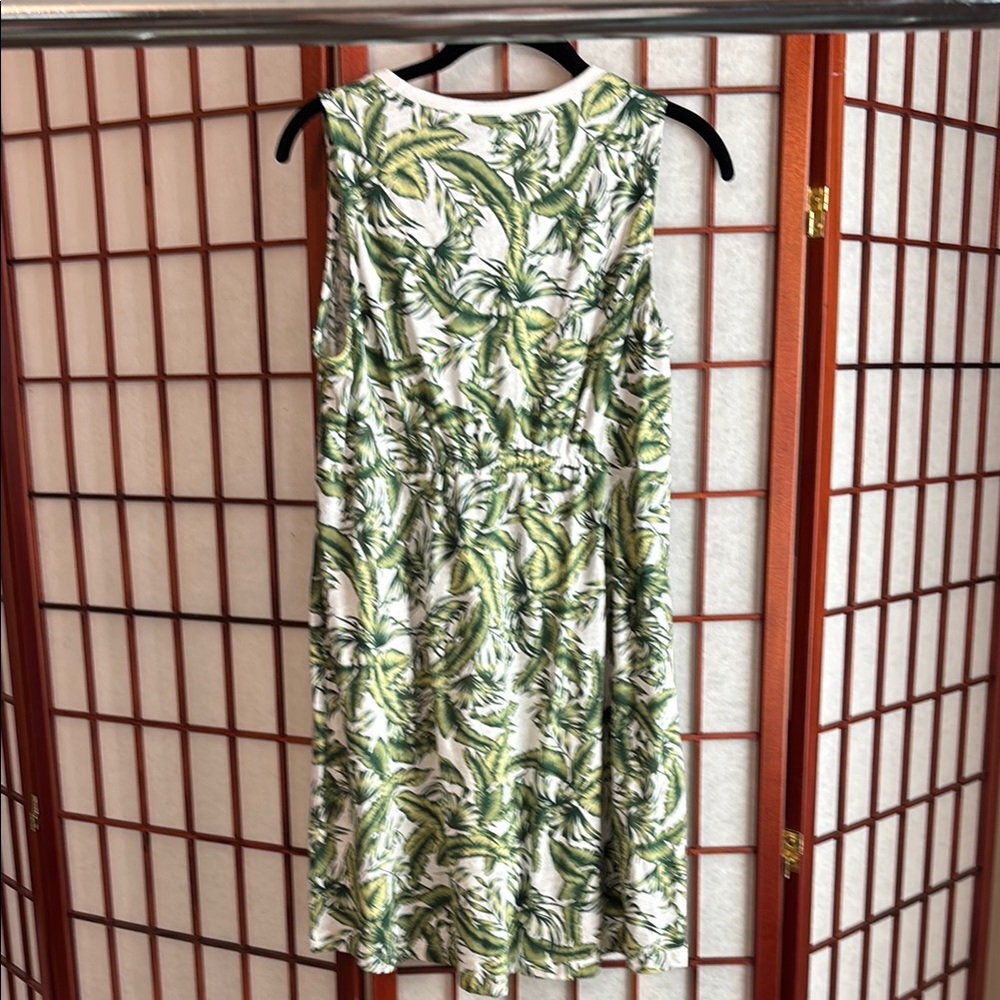 Cabi Green Leaf Print Midi Dress, Beach Cover up S - Picture 3 of 7